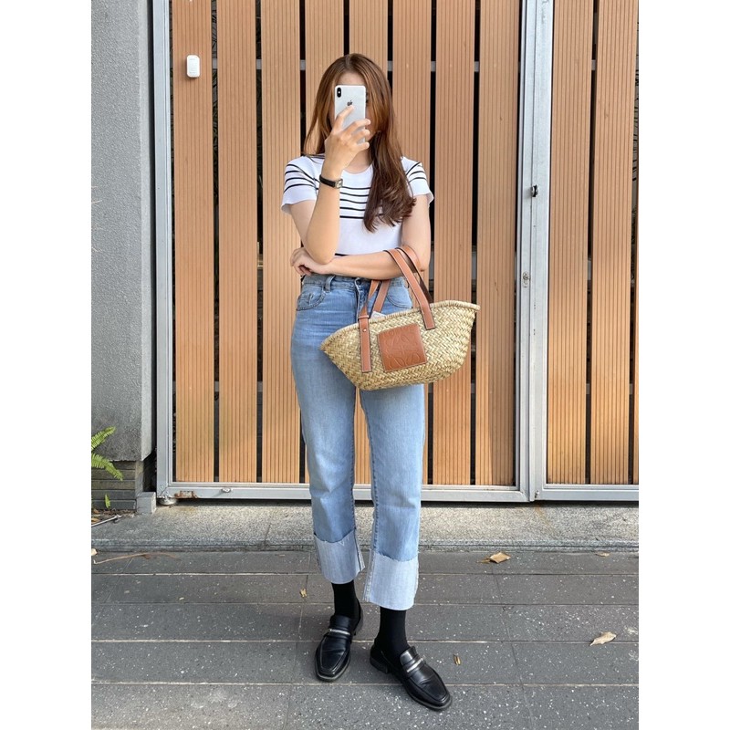 LEN clothing áo dệt kim tay ngắn sọc 2 màu 7983 | BigBuy360 - bigbuy360.vn