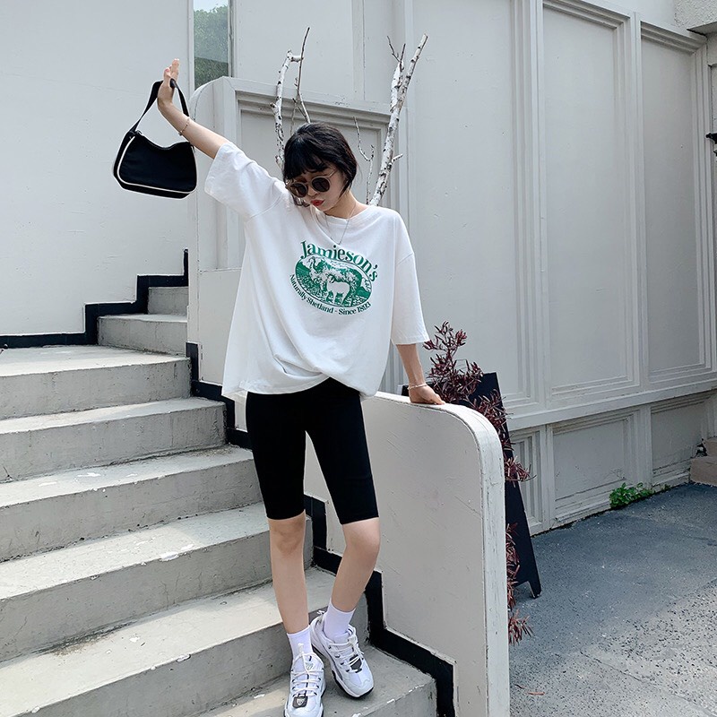 Quần legging nữ ALALA nâng mông lưng cạp cao vải thun dày dặn đùi ngố lửng ôm body bó mặc nhà tập gym yoga Q33