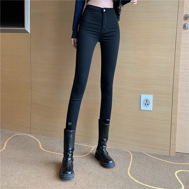Quần Jeans Nữ Lưng Cao Ống Rộng Rách Gối Thời Trang Mới