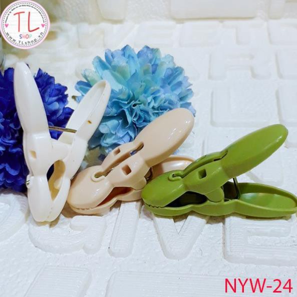 Vỉ 24 kẹp quần áo hình củ lạc – Kep nhựa treo đồ - Kẹp phơi đồ - Đồ dùng gia dụng
