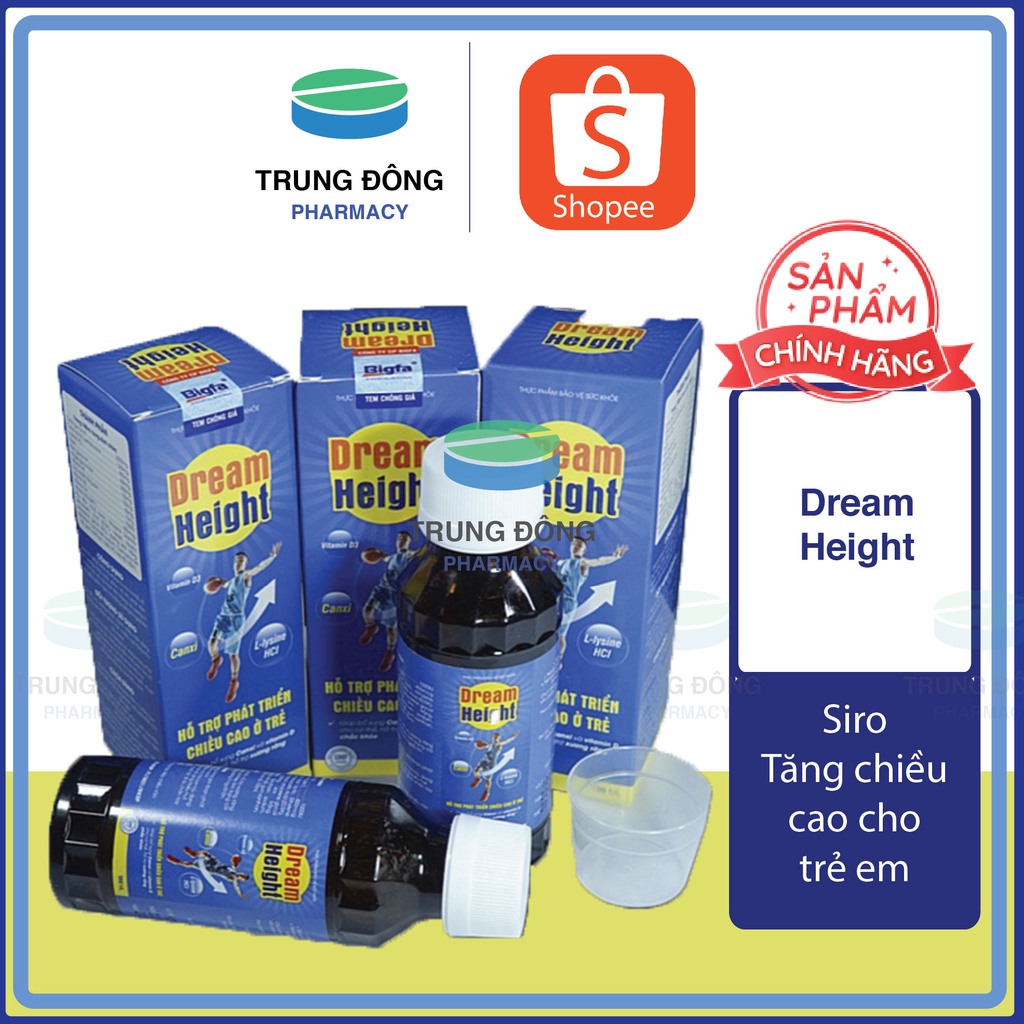 Siro tăng Chiều Cao cho trẻ em Dream Height, bổ sung vitamin và canxi Bảo Vệ Sức Khoẻ bé - Trung Đông Pharmacy