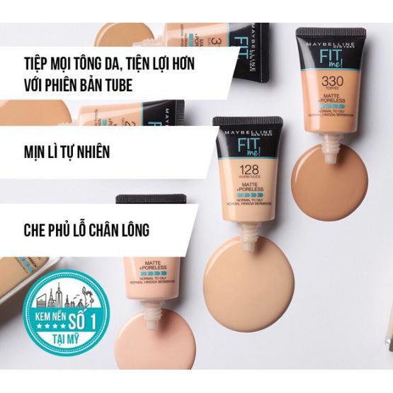 Kem nền mịn nhẹ Maybelline Fit Me mini dạng tuýp 5ml | BigBuy360 - bigbuy360.vn