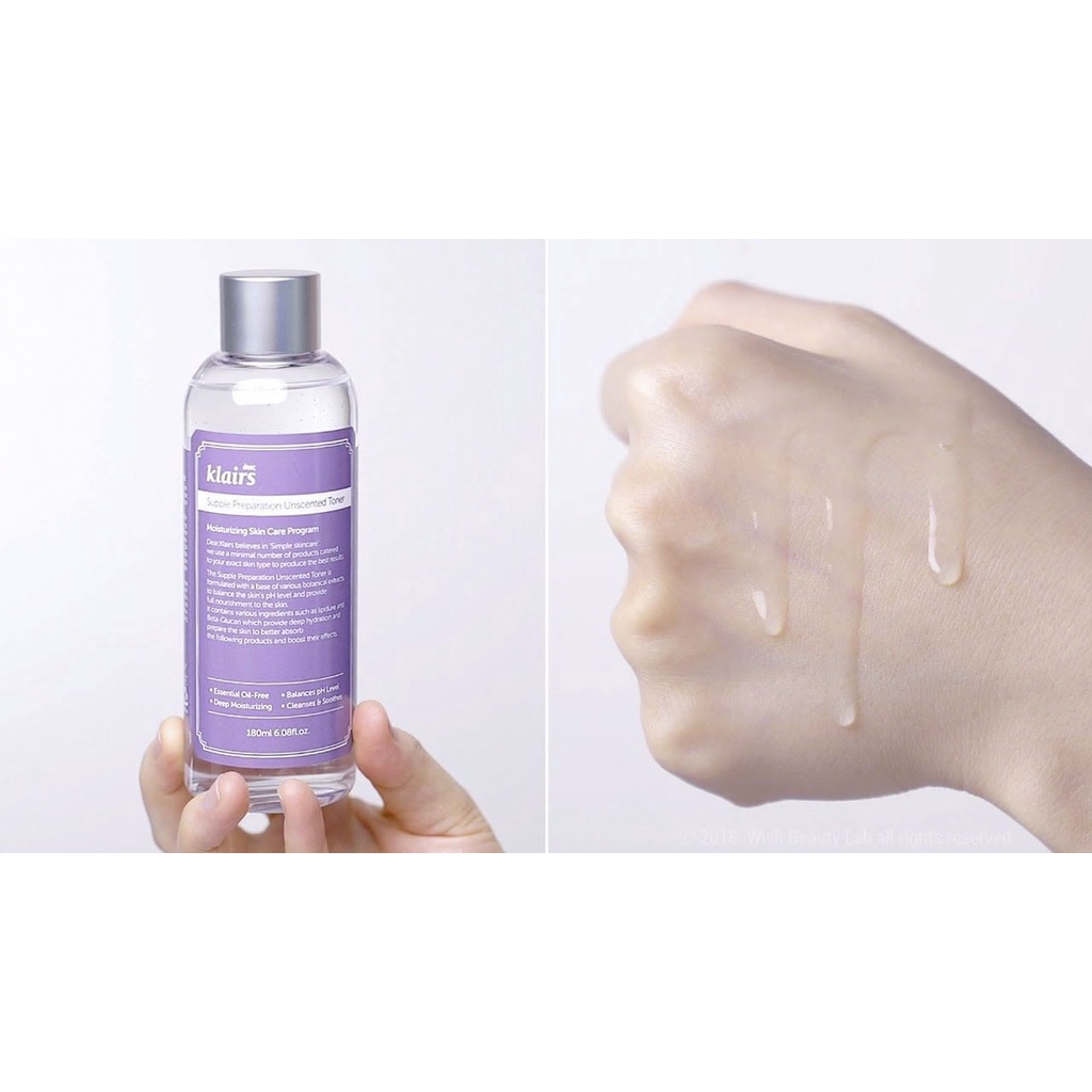 Toner klairs độ ẩm da dưỡng ẩm cấp nước nước hoa hồng làm sạch sâu danh cho da dầu mụn da nhạy cảm da khô và hỗn hợp