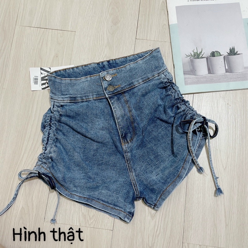 Quần short rút dây 2 bên kaki có nút gài video ảnh thật