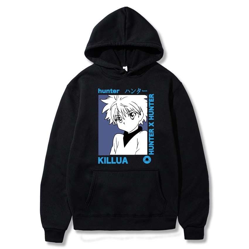Mới Hrajuku Dạo Phố Mũ Trùm Đầu Cao Cấp Anime Hunter X Hunter Killua In Hình Nam Homme Nỉ Chui Đầu Áo Hoodie