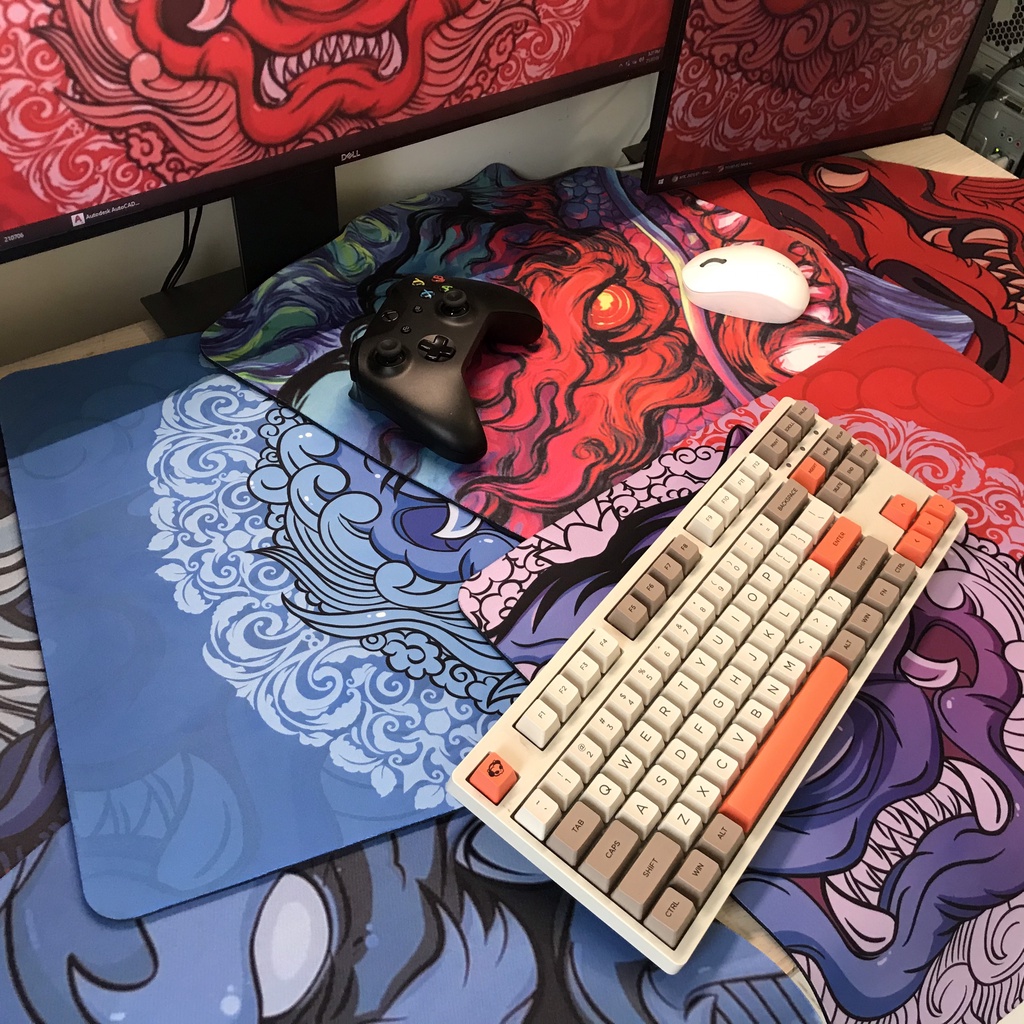 Lót Chuột - Pad Chuột - Mouse Pad - Esports Tiger Ling Yun &amp; Long Teng - QcK - Xtrfy - Chống Nước - Size (40x45x4)