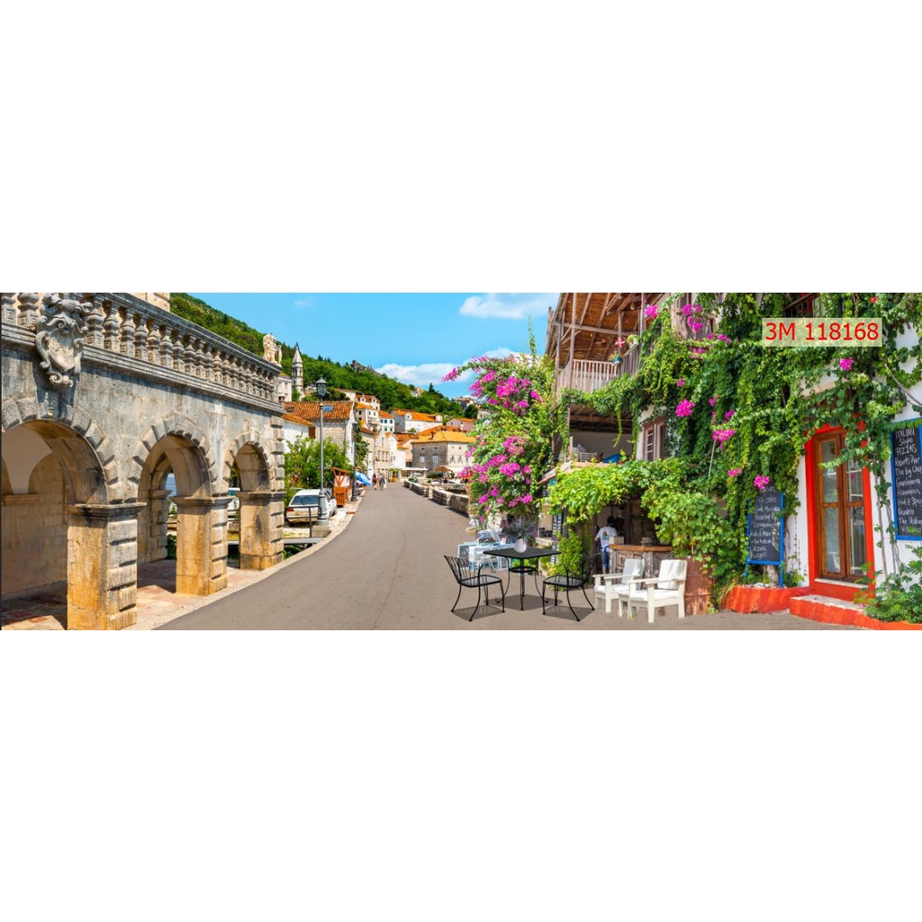 Tranh dán tường 3D trang trí quán cafe trà sữa trà chanh chất liệu decal pp keo sẵn giá rẻ đẹp 008