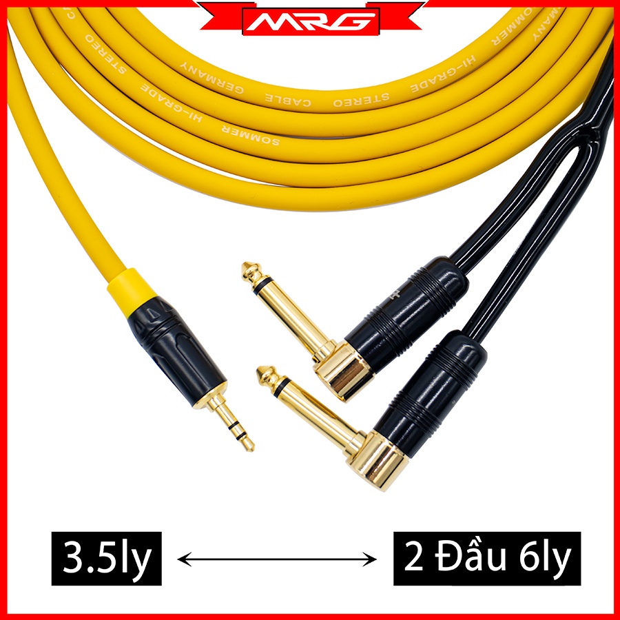 Dây 3 5mm Ra 2 Jack 6 Ly Góc Vuông, dài 10met 8met 6met - MrG
