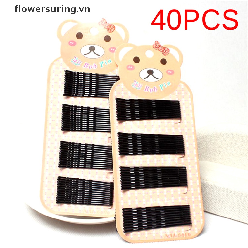Set 40 Kẹp Tăm Màu Đen Đơn Giản DIY Cho Nữ