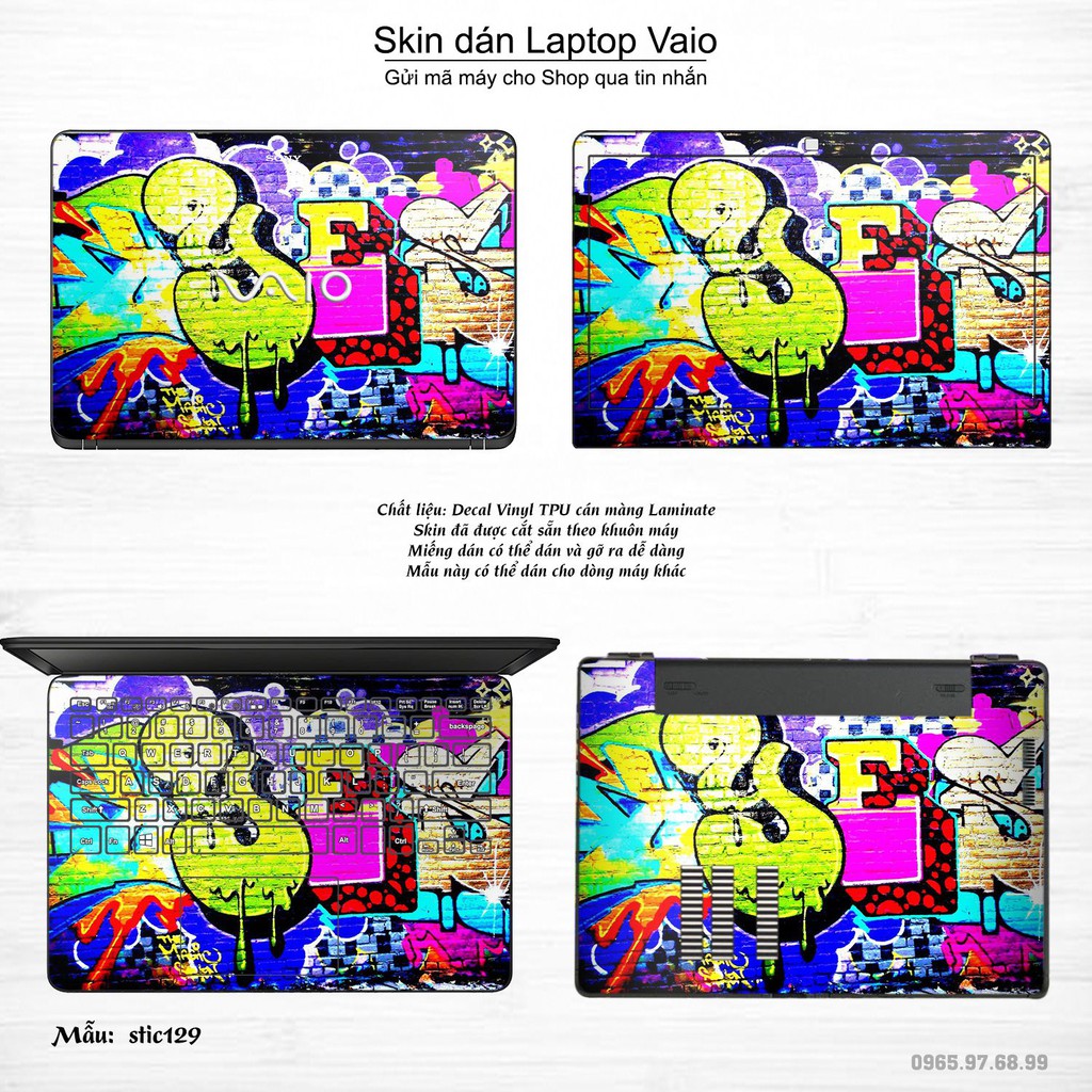 Skin dán Laptop Sony Vaio in hình Hoa văn sticker nhiều mẫu 21 (inbox mã máy cho Shop)