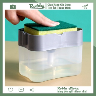Hộp Đựng Nước Rửa Bát Chén Tự Động Nhả Dầu Rửa Kèm Bông Rửa Rửa Cao Cấp