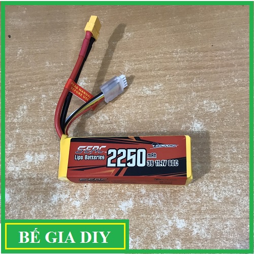 Pin LiPo 3S Sunpadow 2250mAh 11.1V 60C XT60