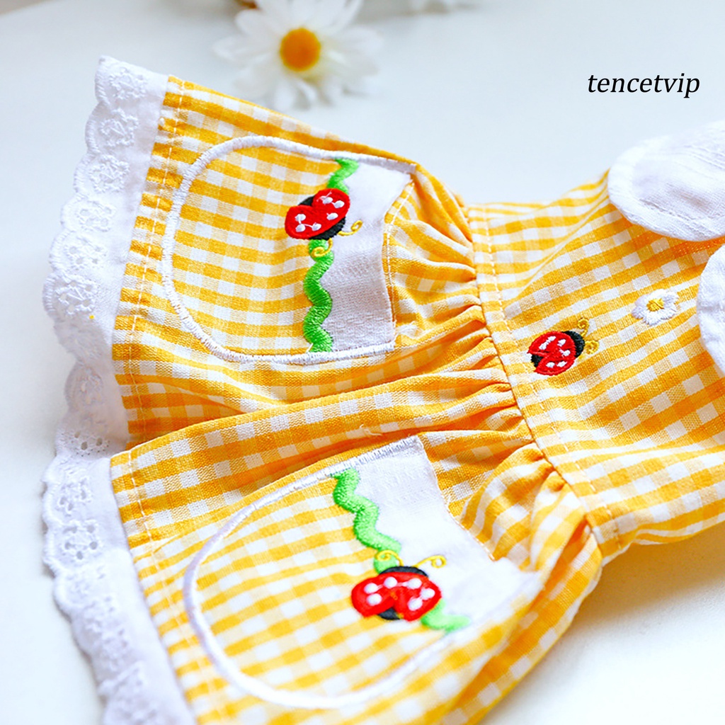 Đầm sát nách họa tiết côn trùng/ côn trùng màu vàng thời trang mùa hè cho cún cưng