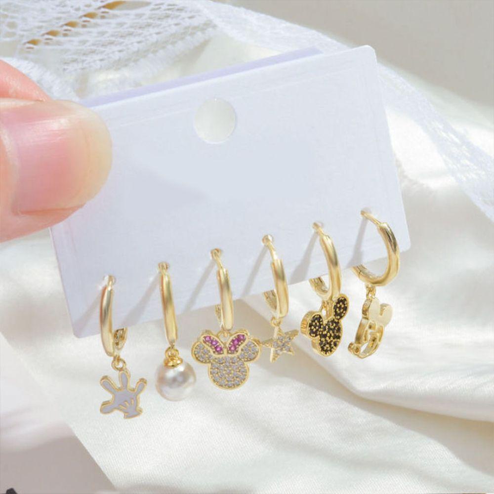 QQMALL Khuyên Tai Bất Đối Xứng Hình Ngôi Sao Phong Cách Hàn Quốc