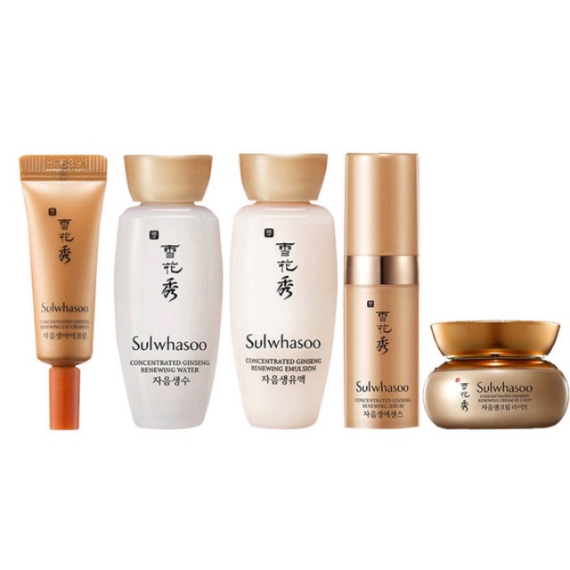 Bộ sản phẩm dưỡng da Sulwhasoo ngừa lão hoá Concentrated gingseng renewing basic kit 5 món minisize