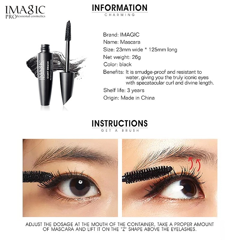 Set bút kẻ mắt + mascara làm cong mi IMAGIC ZH-1212 chống thấm nuớc bền màu | BigBuy360 - bigbuy360.vn