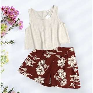 Set Linen hoa mùa hè, xuất chuẩn xịn, áo Linen sát nách , quần hoa Linen ! thời trang nữ cao cấp