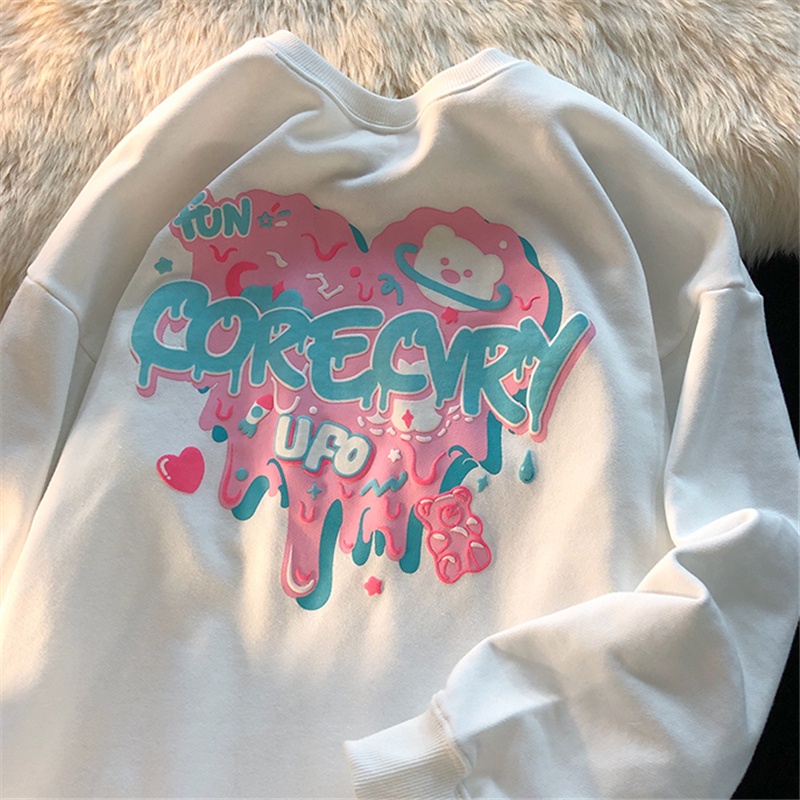 NRVP Áo Hoodie Dáng Rộng Thời Trang Hàn Quốc Đơn Giản Cá Tính Cho Nữ