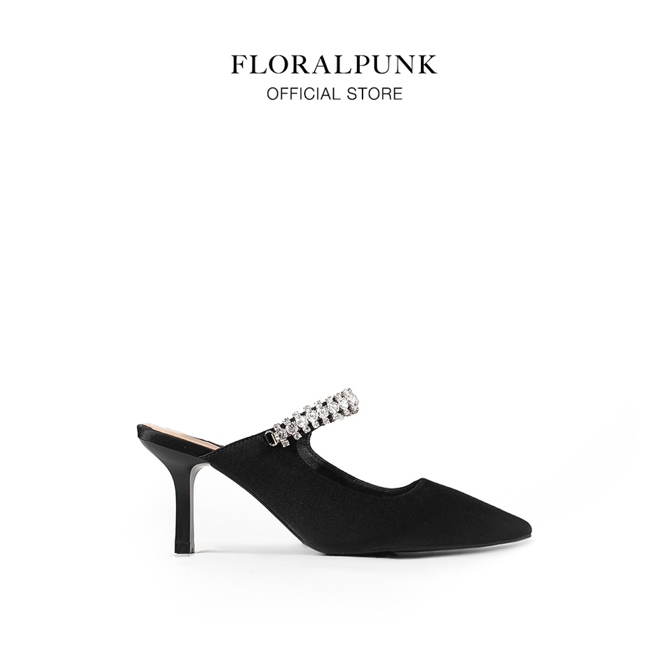 Giày cao gót Floralpunk Diana Pointy Mules Satin 7cm