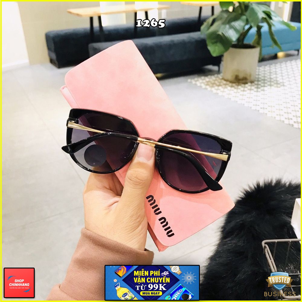 KÍNH MÁT NỮ THỜI TRANGMẮT MÈO TRÒNG POLARIZED GỌNG XI KIM LOẠI CAO CẤP SH1265
