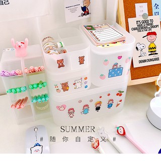 Hộp lưu trữ đựng vật dụng nhỏ gọn nhựa trong mờ có nắp
