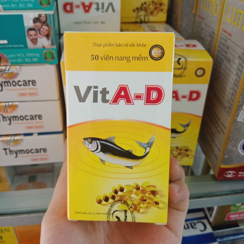 VIÊN DẦU CÁ VIT A-D LỌ 50 VIÊN