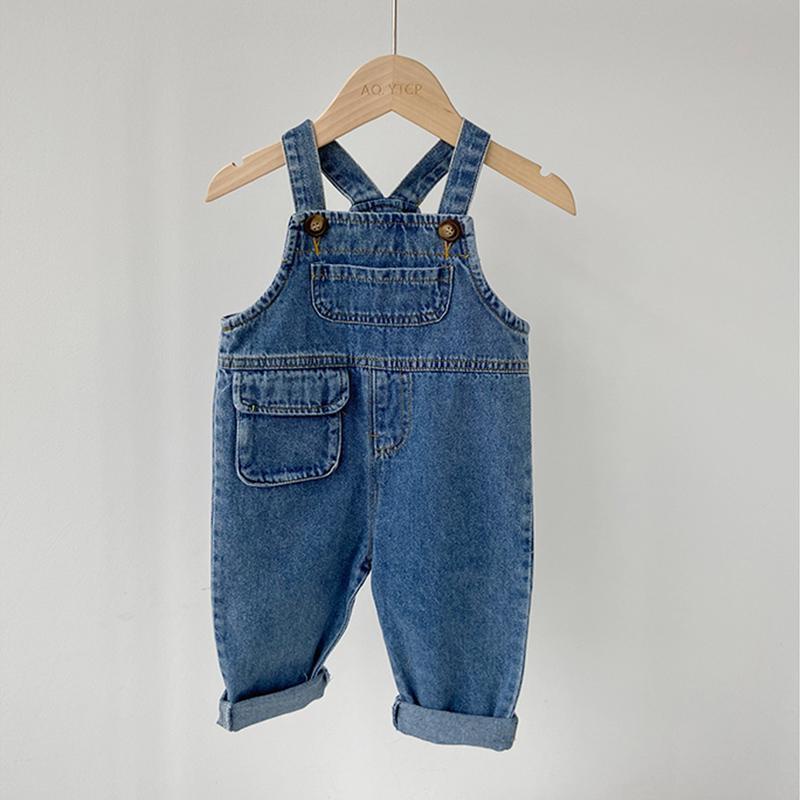 [Babycat] Hàng Có Sẵn Quần Yếm Jean Phong Cách Nhật Bản Mới Phong Cách Phương Tây Cho Bé Trai Dễ Phối Đồ