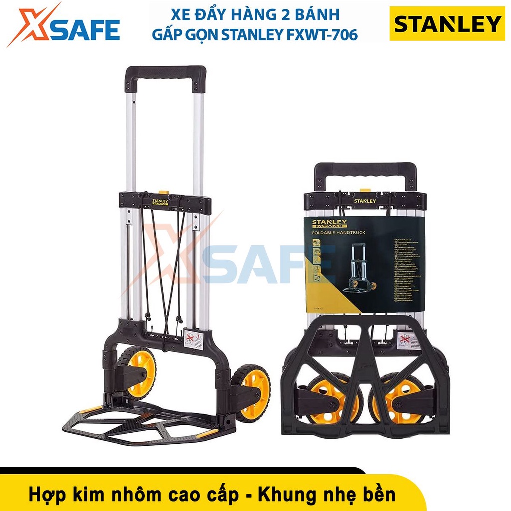 Xe đẩy tay2 bánh STANLEY FATMAX FXWT-706 có thể gấp gọn, tải trọng liên tục 125kg, khung hợp kim nhôm cao cấp - xsafe