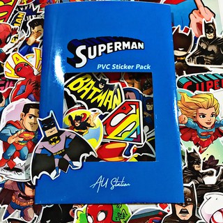 Bộ 50p sticker SUPERMAN nhựa PVC, không thấm nước, dán xe, nón bảo hiểm, laptop, điện thoại, Vali, .. Siêu Hot, Cực Cool
