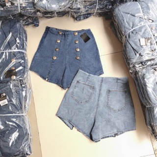 Quần short jean & nút {video& hình chụp thật}
