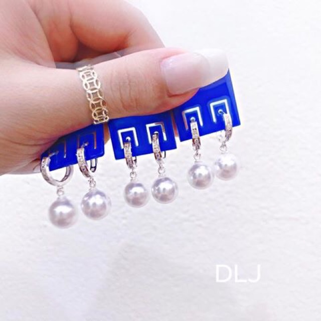 Bông tai bạc mix trai thả nhỏ xinh BT0106