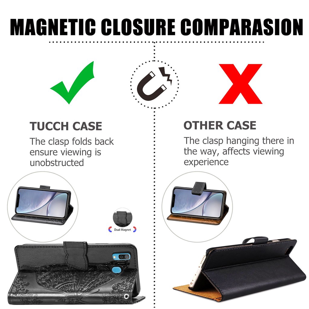 Bao da điện thoại nắp lật dành cho Samsung Galaxy A20/A30 A20E/A10E A40 A50A70 A80/A9 A71 | BigBuy360 - bigbuy360.vn