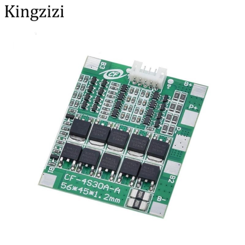 Bảng mạch cân bằng Pcb 4S 30A 14.8V bảo vệ pin Li-Ion Lithium 18650 tích hợp cáp