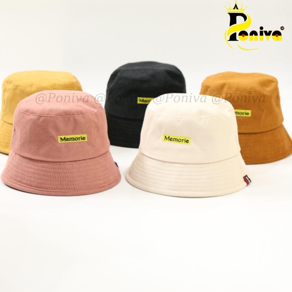 Mũ bucket  ❤️ Nón tai bèo vành cụp thêu chữ MEMORIE nhiều màu sắc form unisex BK03 Ulzzang Thời trang PONIVA siêu hot