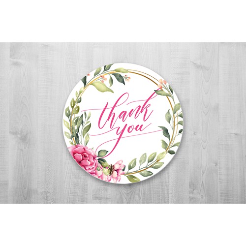 Nhãn decal giấy dán Thanks có sẵn hoặc hỗ trợ thiết kế theo yêu cầu kích thước 5 cái - 3.5cm