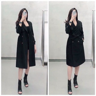 Áo măng tô kaki dáng dài