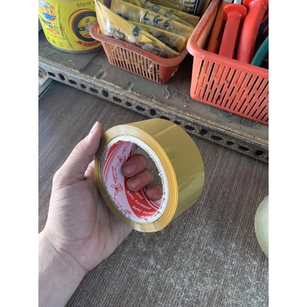 Băng Keo Dán Thùng Đục, Trong 5cm-100 Yard, Dày, Đồ Cắt Băng Keo
