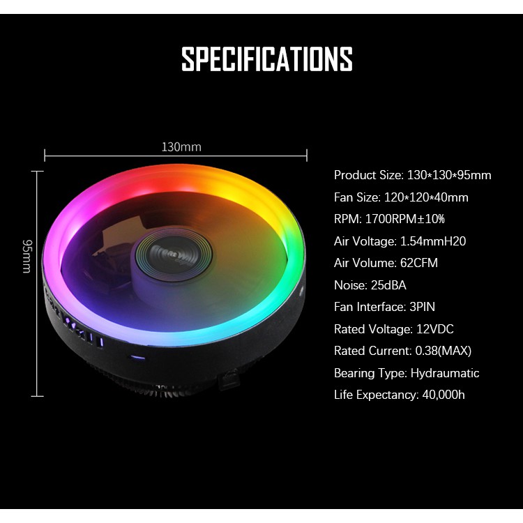 AMD INTEL Quạt Tản Nhiệt Cpu X120 Pc Cpu 120mm 3pin