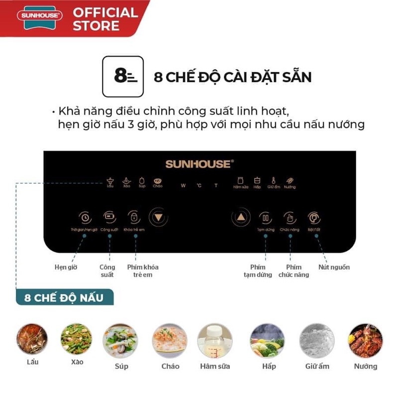 Bếp Từ Đơn SUNHOUSE SHD6803
