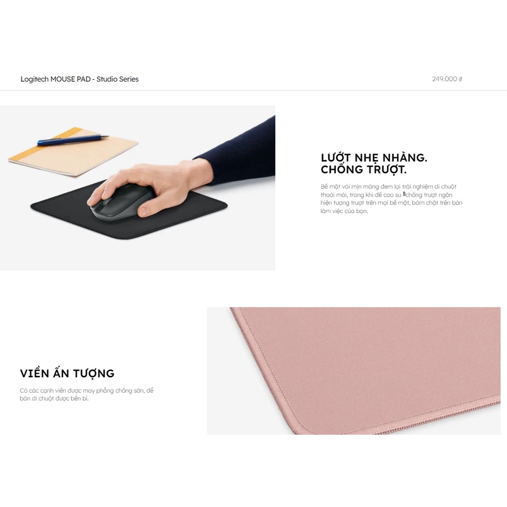 Miếng lót chuột Mouse Pad LOGITECH Studio Series (Màu hồng)
