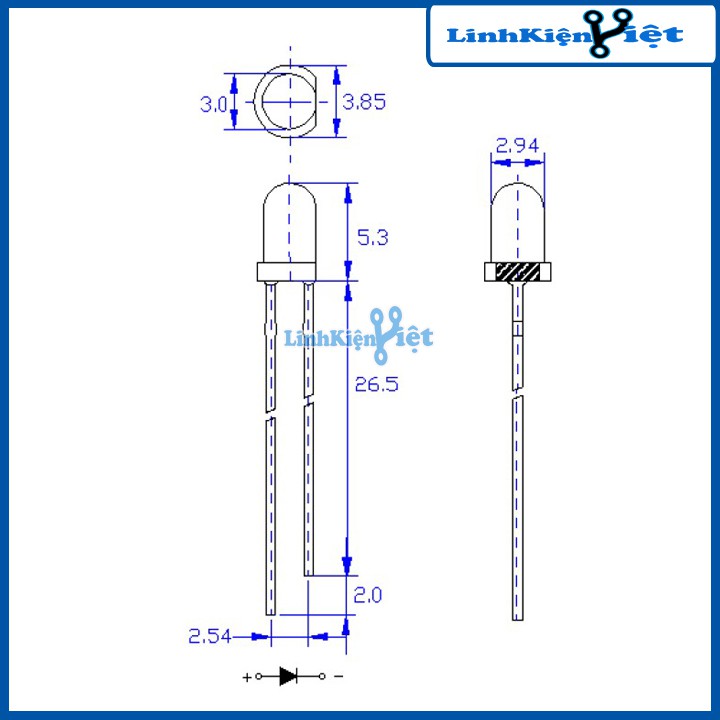 Bộ 20 Led Phát Hồng Ngoại Ø3mm ( Trắng )
