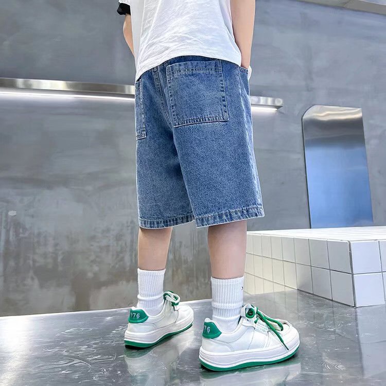 Quần short denim BXPB ống rộng phong cách năng động thời trang cho bé trai