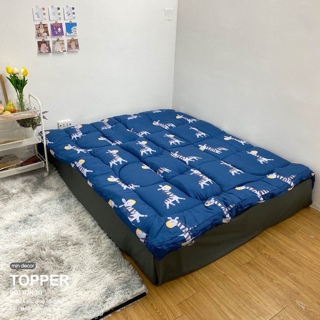 Tấm Topper ⚡FREESHIP⚡ Topper Hướng Dương Nệm Cao Cấp - Thiết Kế Mịn Decor