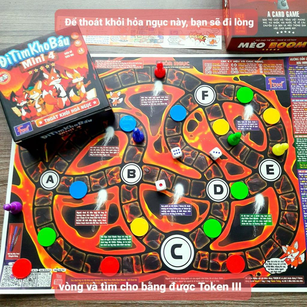 Board game-Đi tìm kho báu Mini 4 Foxi-trò chơi phát triển khả năng nhớ-logic-suy luận-phán đoán