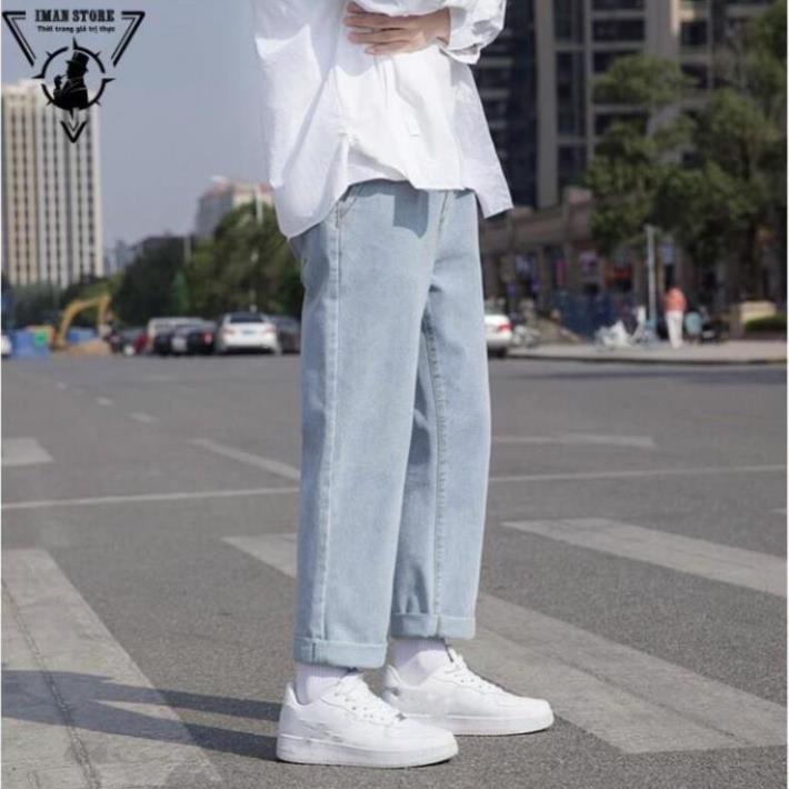 Quần Jean Baggy nam xanh sáng nhạt ống xuông rộng TR03 style hàn quốc 2021 !