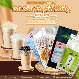 Combo trà sữa truyền thống - pha tới 25-30 ly - 3 loại trân châu thơm ngon