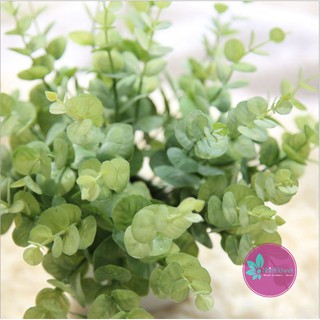Hoa giả - Bó lá cây khuynh diệp loại 1 - 1 bó 5 nhánh dài 27cm-lá táo cắm điểm - trang trí nội thất, sự kiện