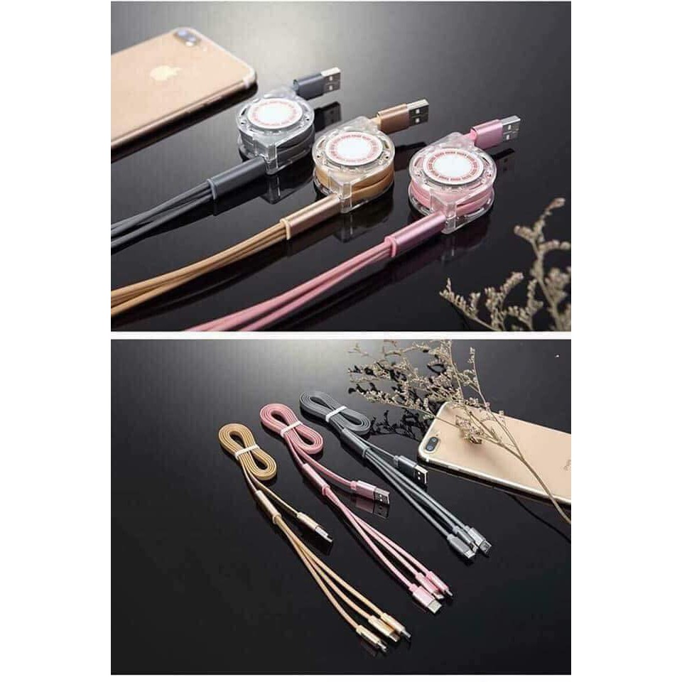Sạc 3 đầu dây rút