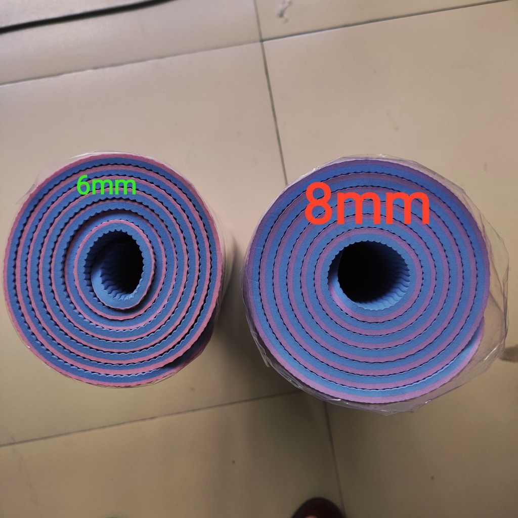 [ GIÁ HỦY DIỆT ]Thảm tập Yoga 2 lớp TPE dày 8mm, thảm tập Gym chống trơn trượt và không thấm mồ hôi