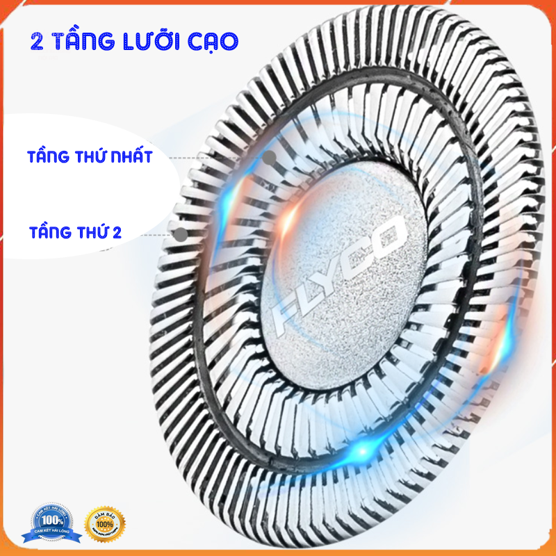 Máy cạo râu Flyco FS373 Cao cấp 3 lưỡi dao kép chống nước chạy siêu êm bảo hành 24 tháng